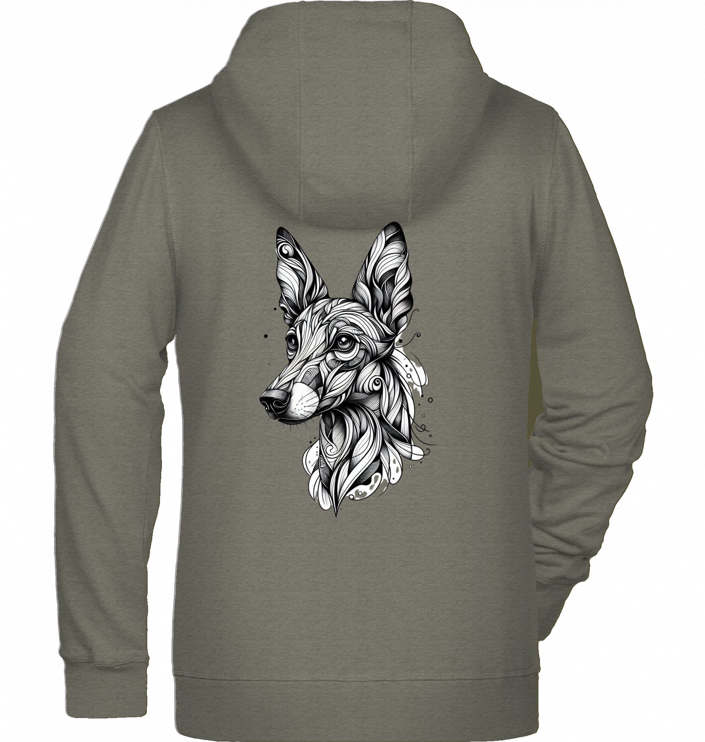 Zip Hoodie Jacke , mit Podenco Tattoo motiv