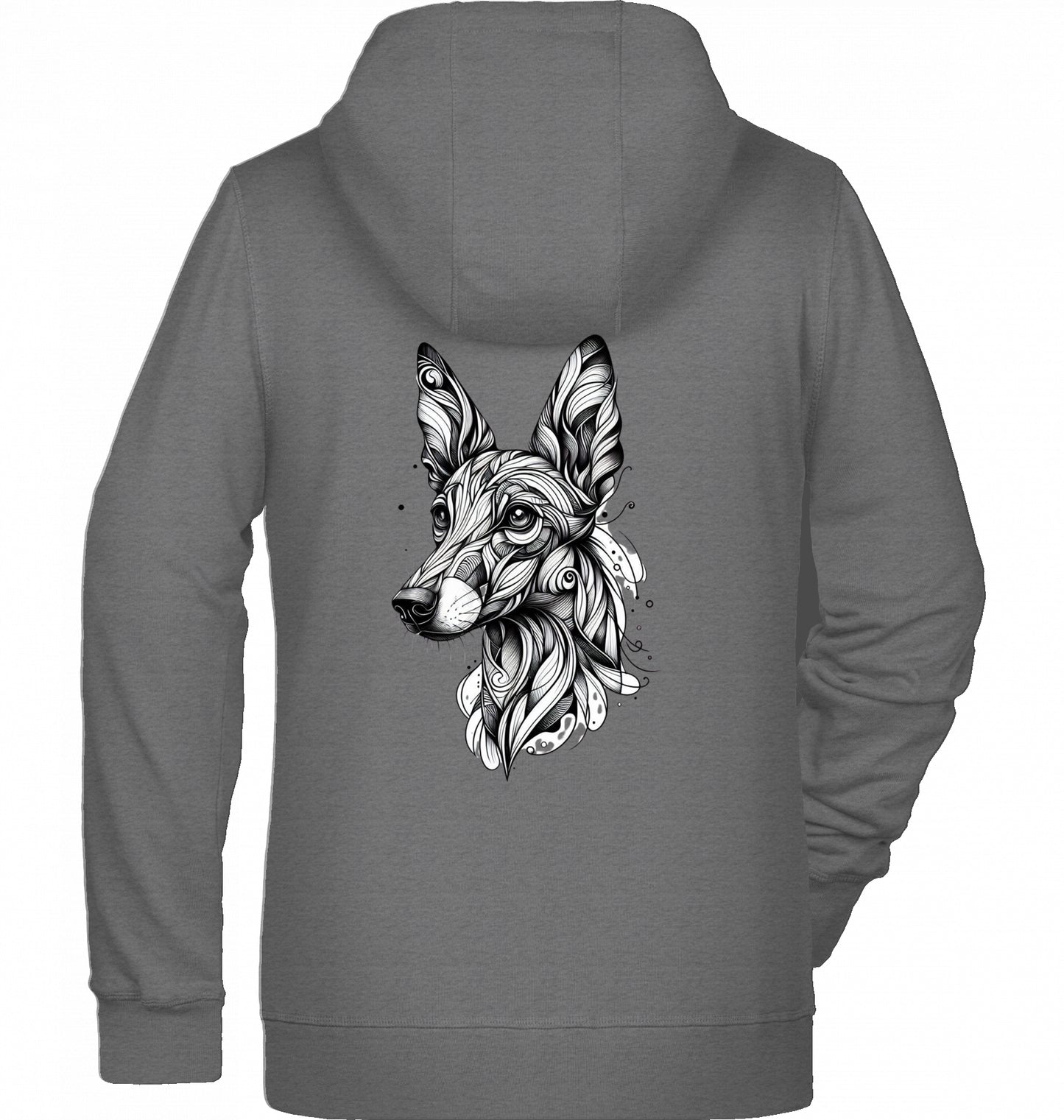 Zip Hoodie Jacke , mit Podenco Tattoo motiv