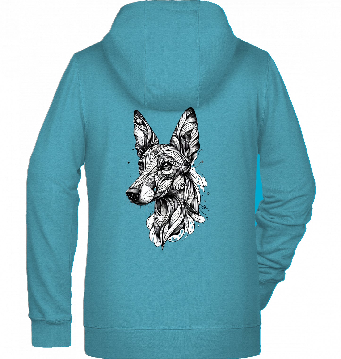 Zip Hoodie Jacke , mit Podenco Tattoo motiv