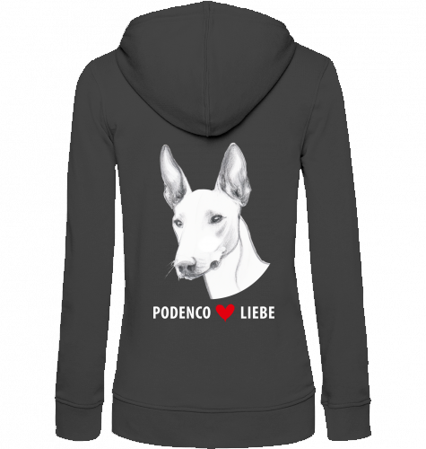 Zip Hoodie aus der B+C Collection mit Podenco Motiv