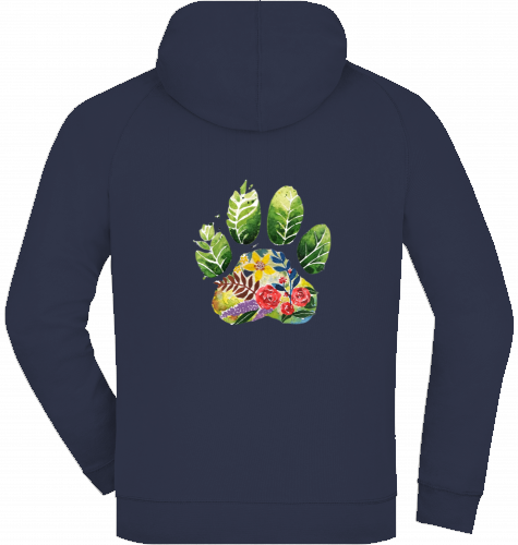 French Terry Zip Hoodie mit Pfote Motiv