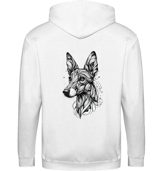 Zip Hoodie mit Podenco Tattoo Motiv