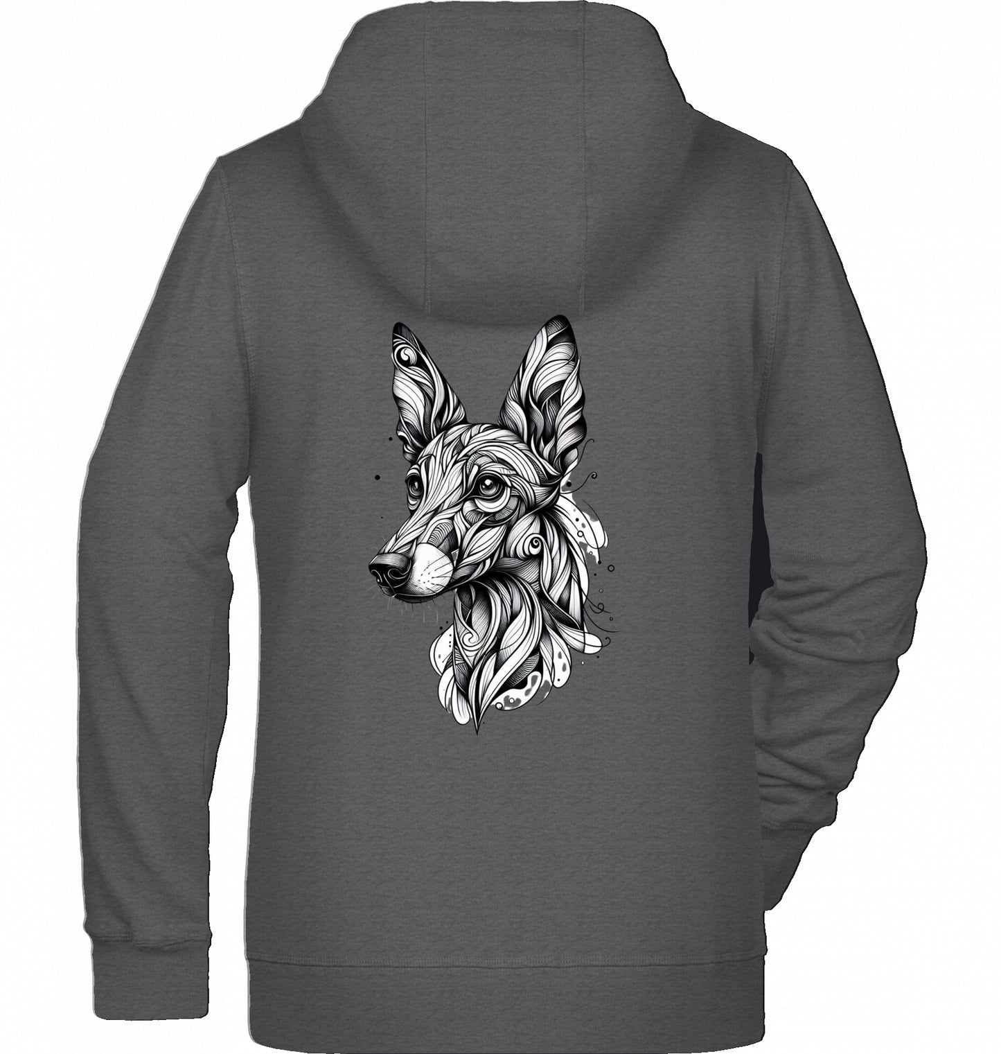 Zip Hoodie Jacke , mit Podenco Tattoo motiv