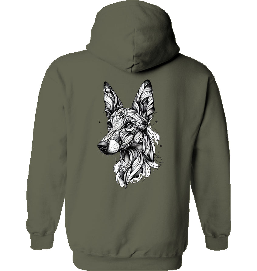 Hoodie mit Podenco Tattoo Motiv