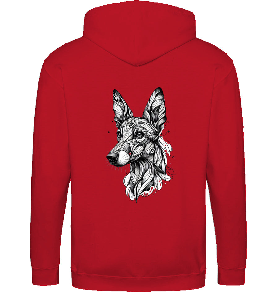 Zip Hoodie mit Podenco Tattoo Motiv