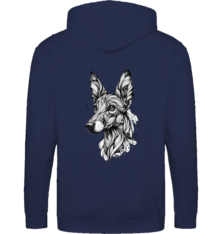 Zip Hoodie mit Podenco Tattoo Motiv