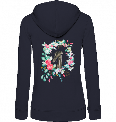 Damen Zip Hoodie mit Galgo Motiv Steinbock Art