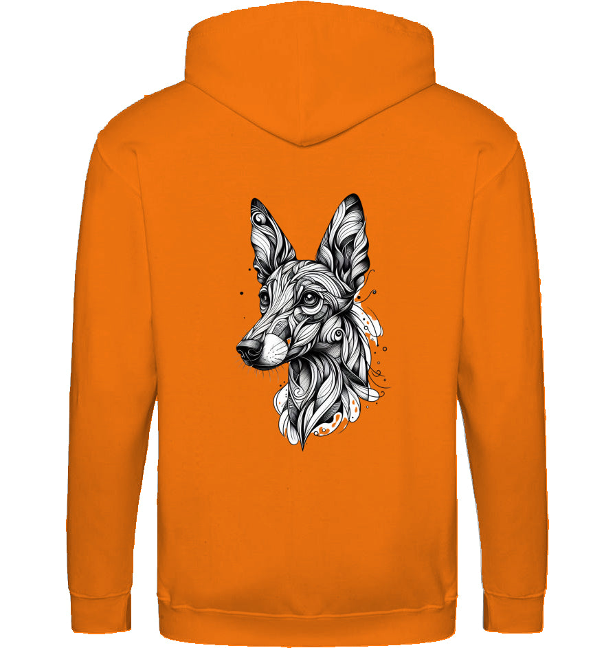 Zip Hoodie mit Podenco Tattoo Motiv