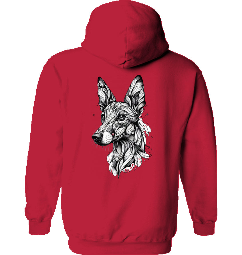 Hoodie mit Podenco Tattoo Motiv