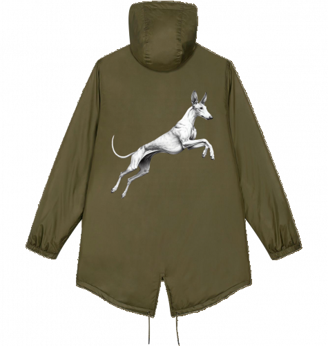 Unisex Padded Parker mit Podenco Motiv