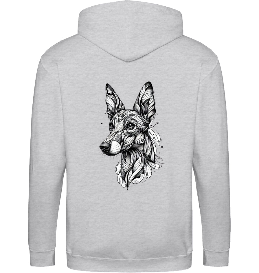 Zip Hoodie mit Podenco Tattoo Motiv