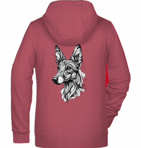 Zip Hoodie Jacke , mit Podenco Tattoo motiv