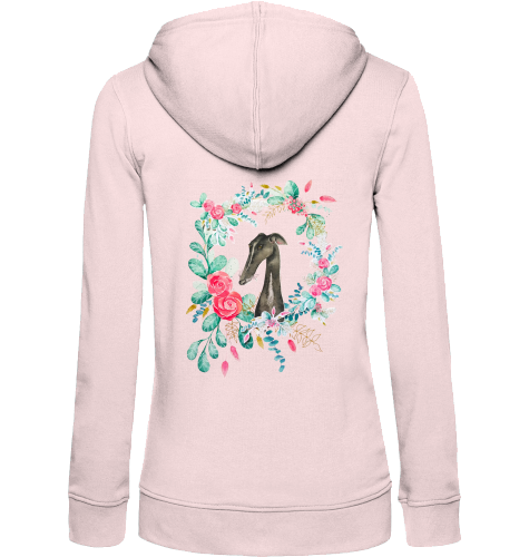 Damen Zip Hoodie mit Galgo Motiv Steinbock Art