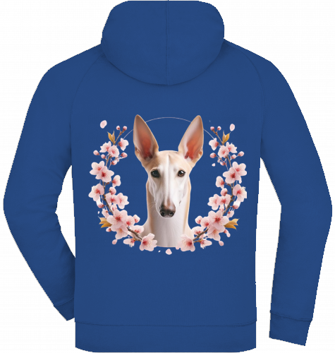 French Terry Zip Hoodie mit Podenco Motiv