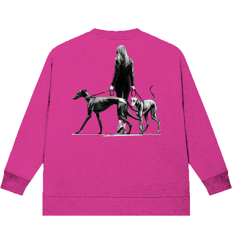 Ladies Oversize Sweatshirt Wilder Galgo Walk Motiv