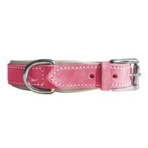 Leder Halsband Hunde Pink Gump 2cm