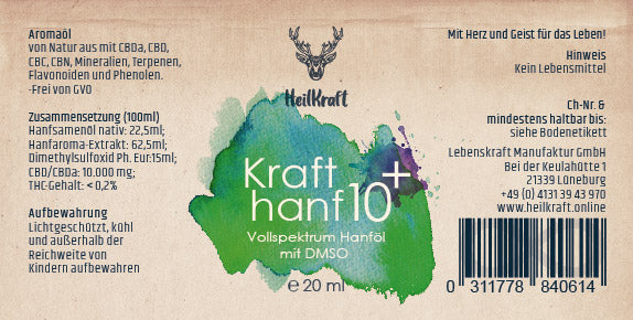 Krafthanf 10+ - CBD Vollspektrum Hanf-Extrakt + DMSO