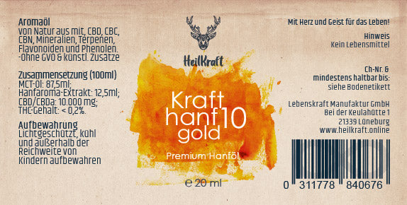 Krafthanf Gold 10 - Premium CBD Vollspektrum Hanf-Extrakt