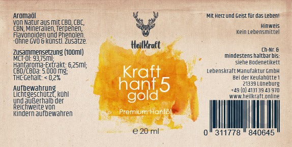 Krafthanf Gold 5 - Premium CBD Vollspektrum Hanf-Extrakt