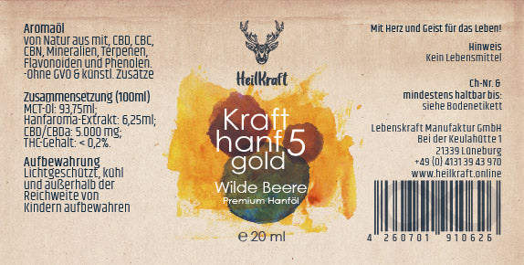 Krafthanf Gold 5 Wilde Beere - Premium CBD Vollspektrum-Extrakt