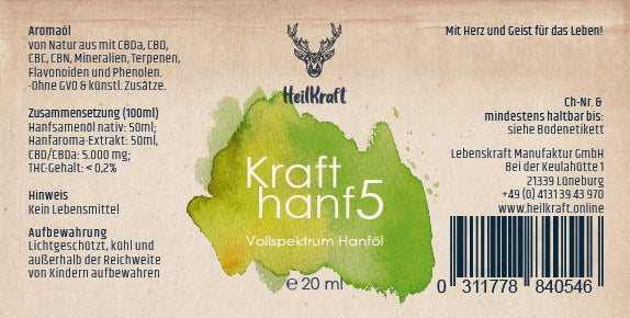 Krafthanf Grün 5 - CBD Vollspektrum Hanf-Extrakt