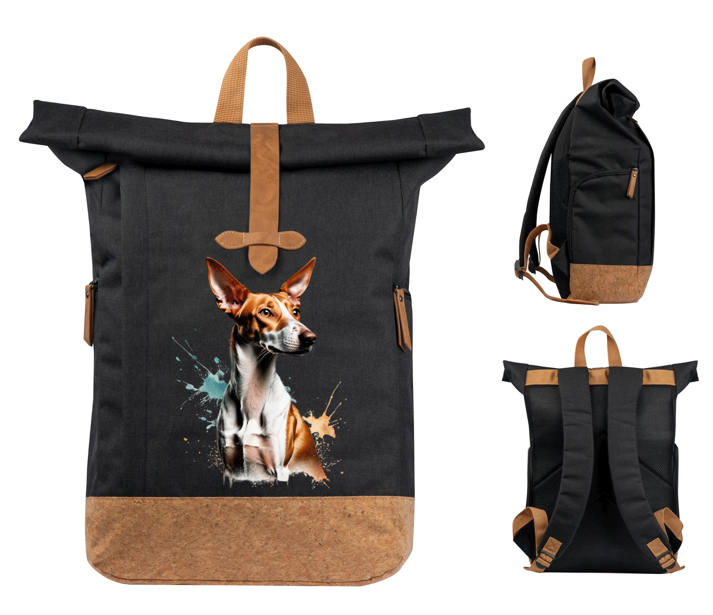 Rollbag  RPET Rucksack mit Kork  Podi Kopf Motiv