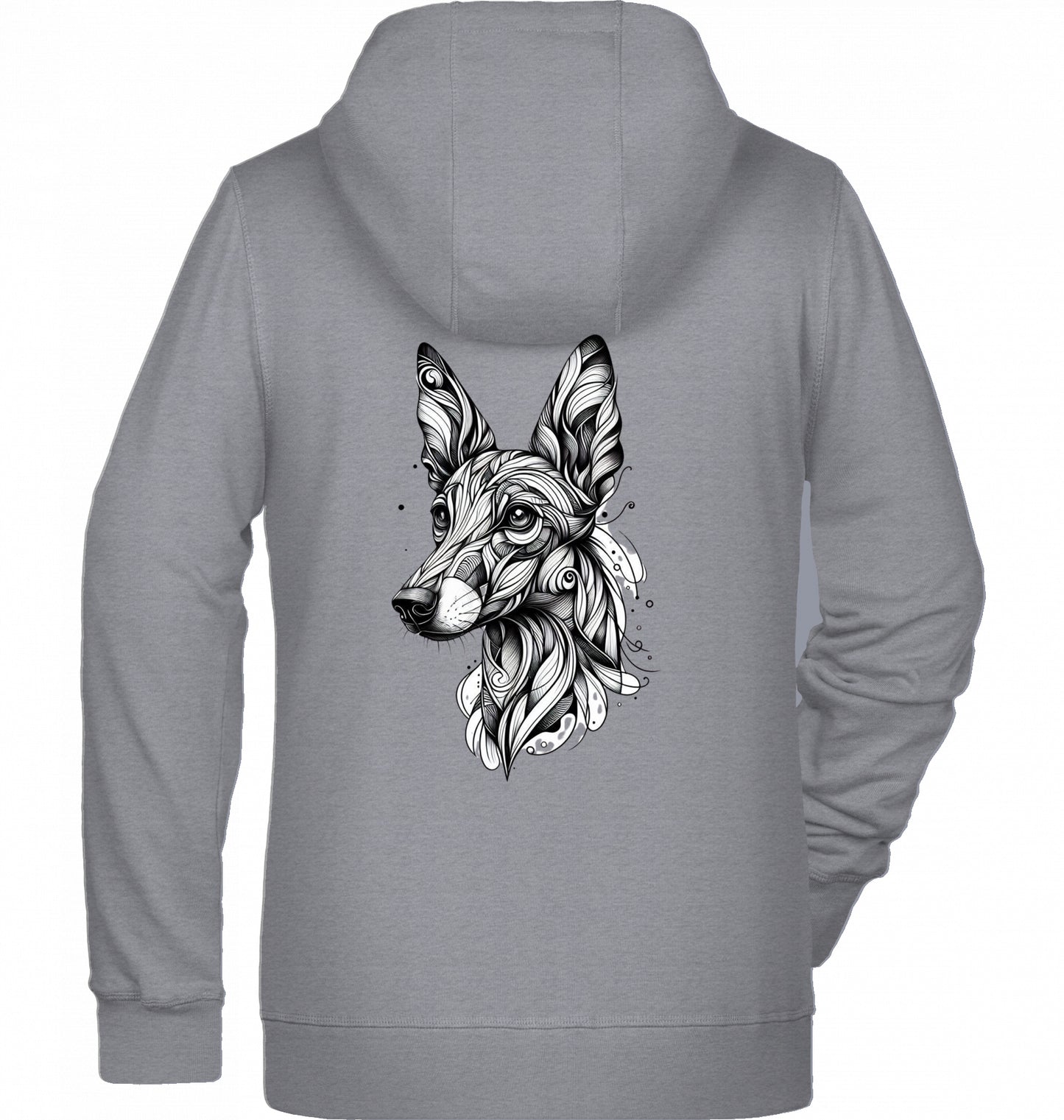 Zip Hoodie Jacke , mit Podenco Tattoo motiv