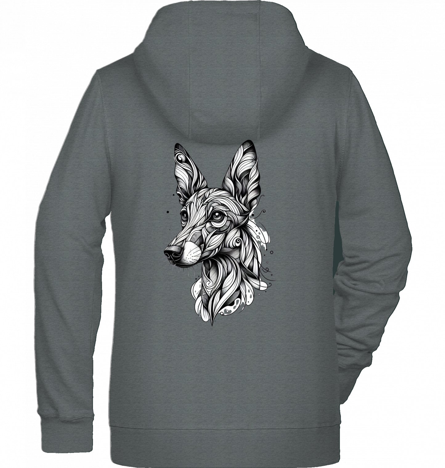 Zip Hoodie Jacke , mit Podenco Tattoo motiv