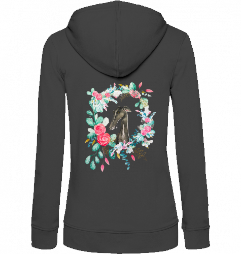 Damen Zip Hoodie mit Galgo Motiv Steinbock Art