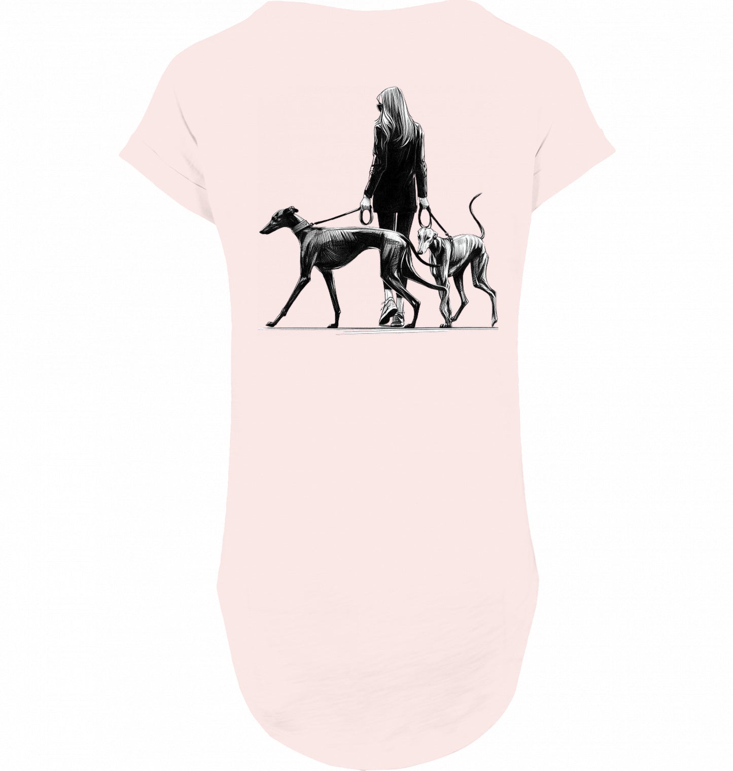 Long slub Tee Shirt mit Galgo Walk Motiv