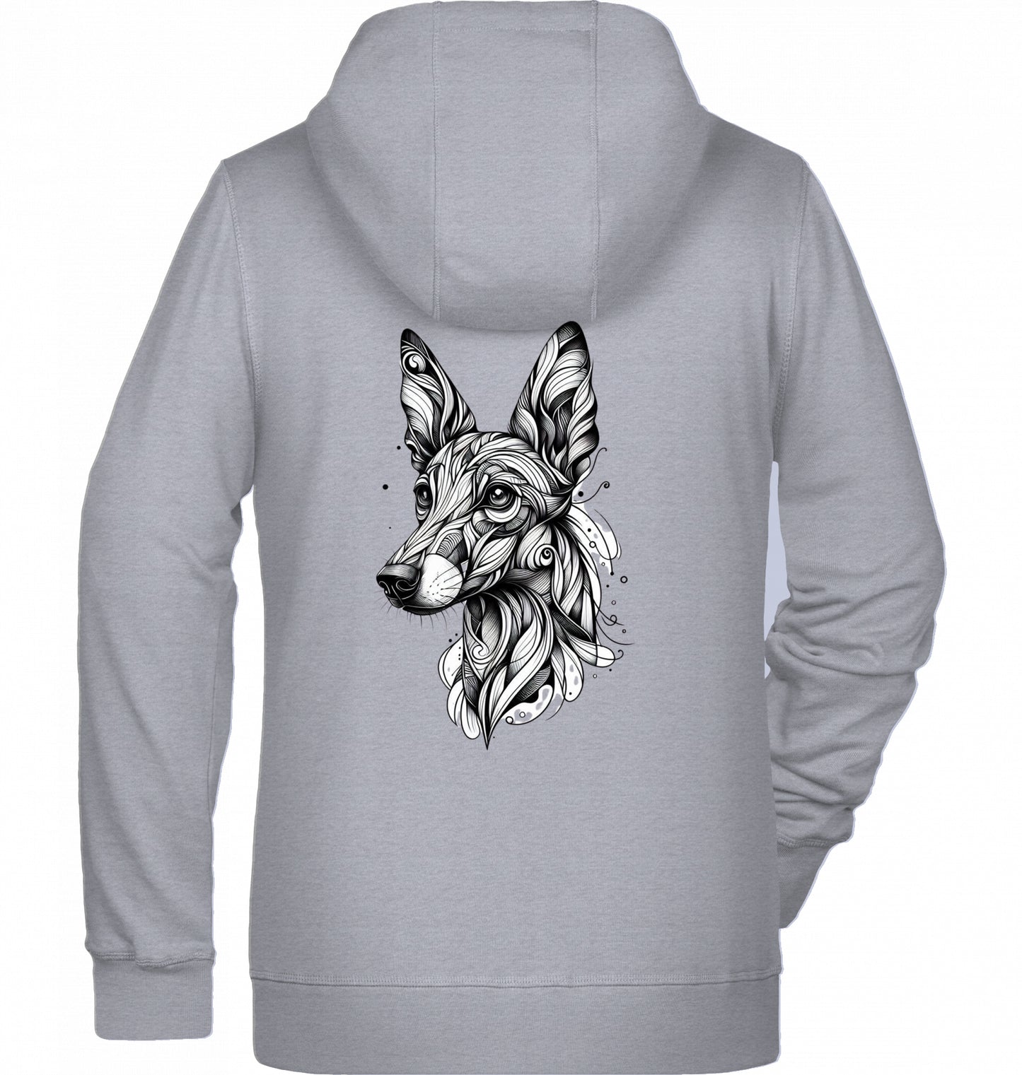 Zip Hoodie Jacke , mit Podenco Tattoo motiv