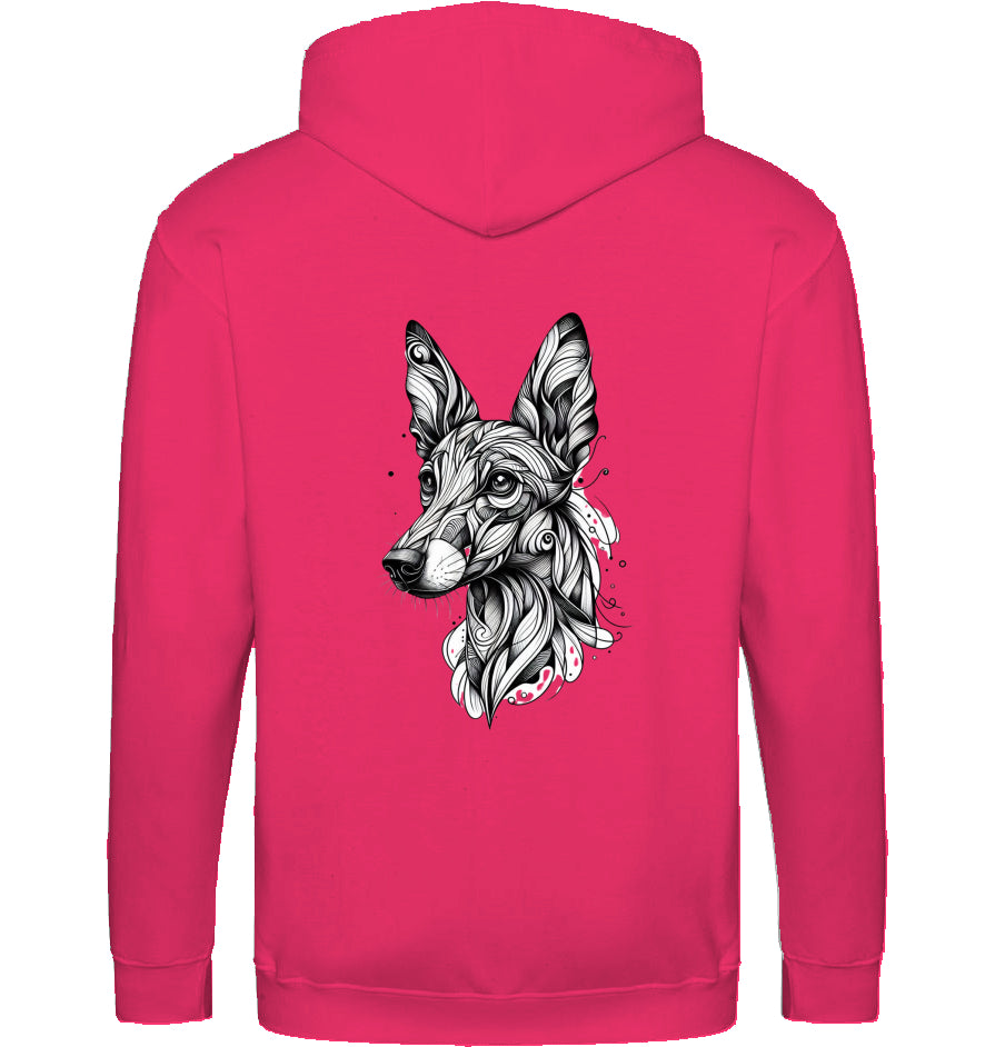 Zip Hoodie mit Podenco Tattoo Motiv