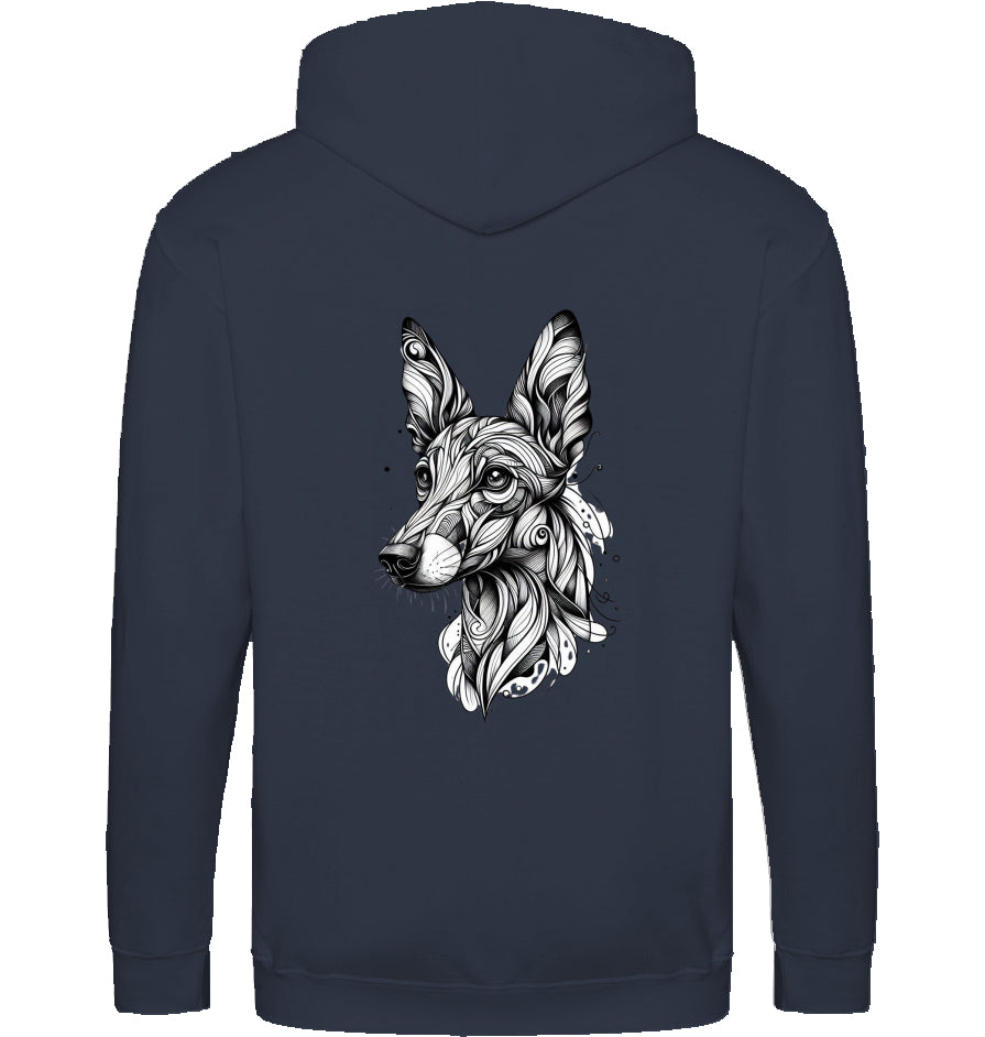 Zip Hoodie mit Podenco Tattoo Motiv