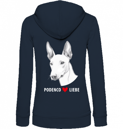 Zip Hoodie aus der B+C Collection mit Podenco Motiv