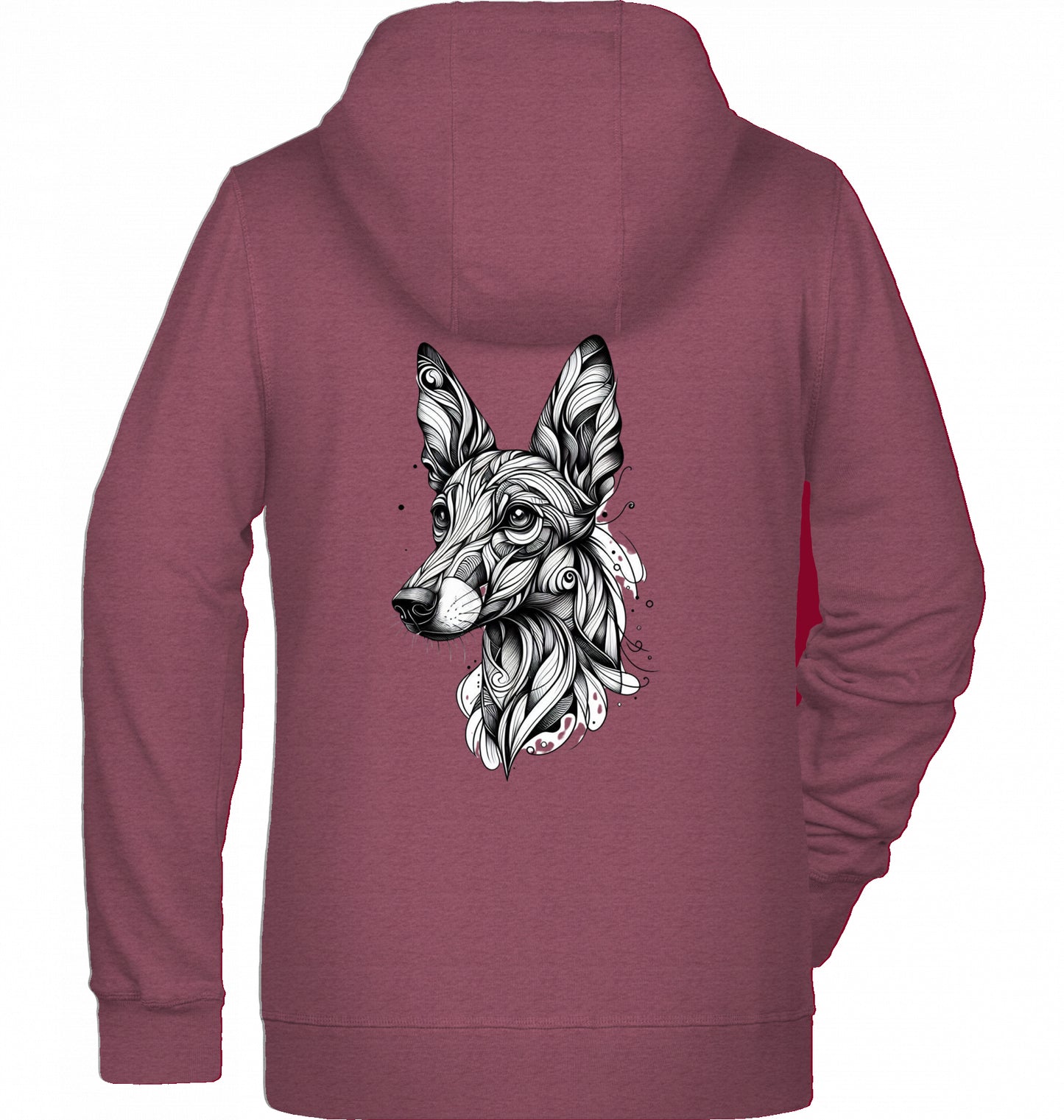 Zip Hoodie Jacke , mit Podenco Tattoo motiv