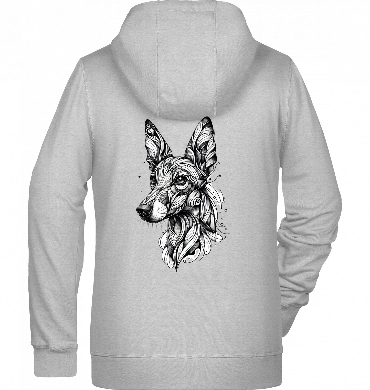 Zip Hoodie Jacke , mit Podenco Tattoo motiv