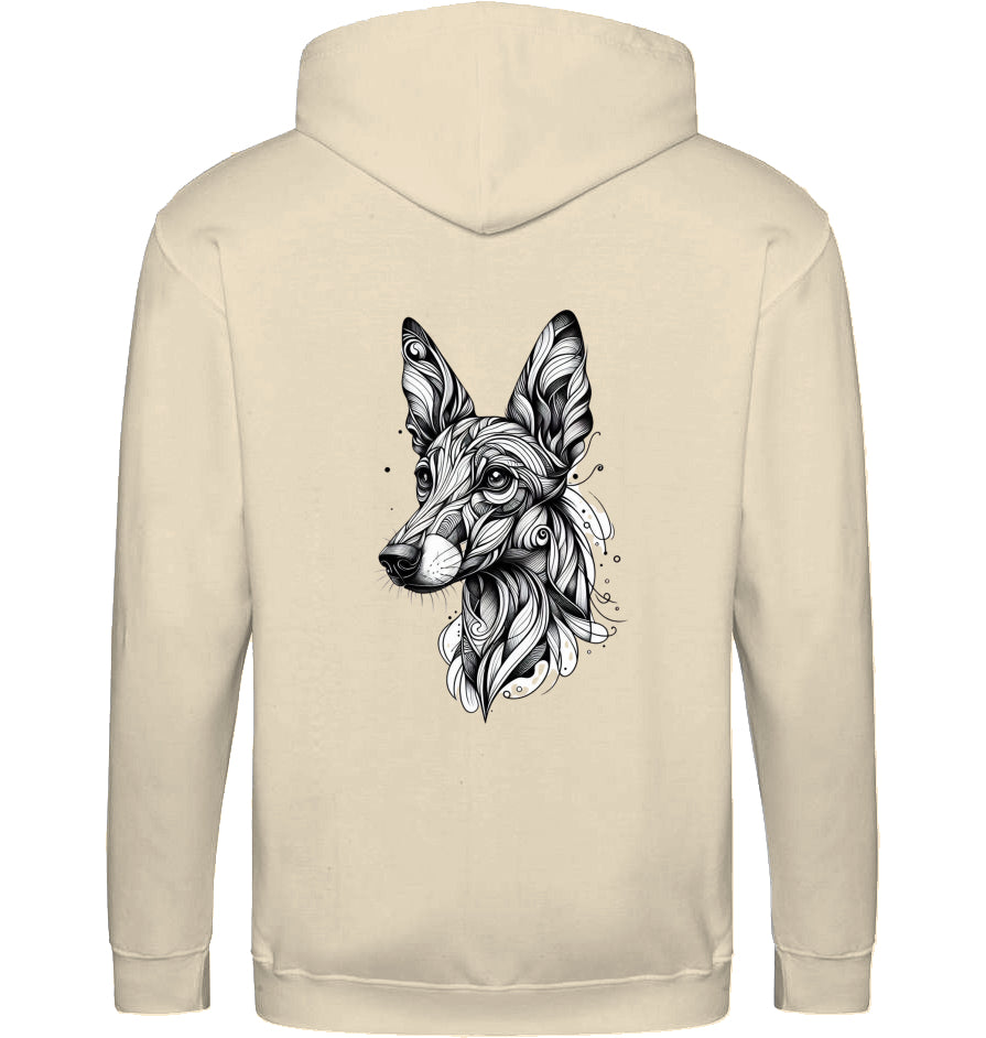 Zip Hoodie mit Podenco Tattoo Motiv