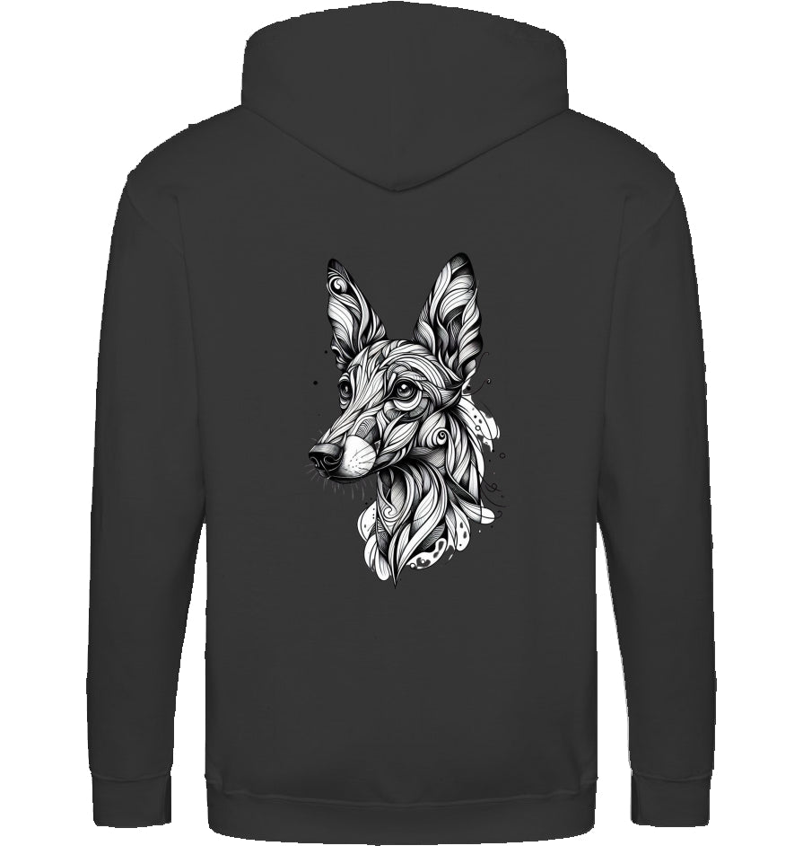 Zip Hoodie mit Podenco Tattoo Motiv